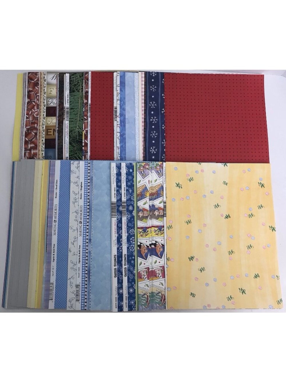 8.5”x11” Scrapbook Paper Lot 100+ Sheets Designs & Solids Variety Of Brands (A)